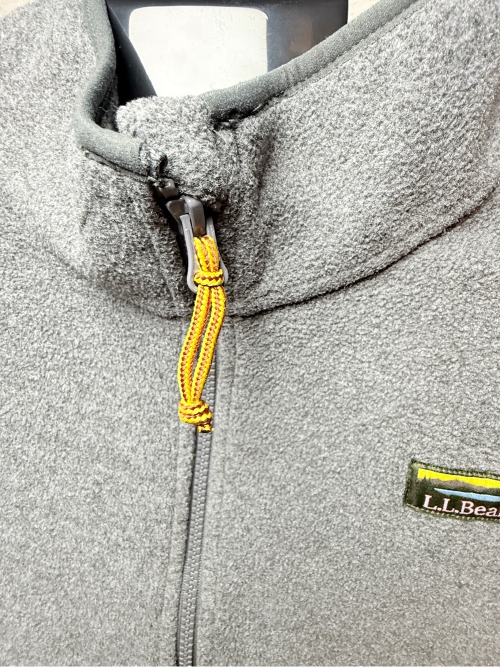 L.L. Bean women’s plus size 1x' Gray Fleece Jacket with Yellow Zip Pull